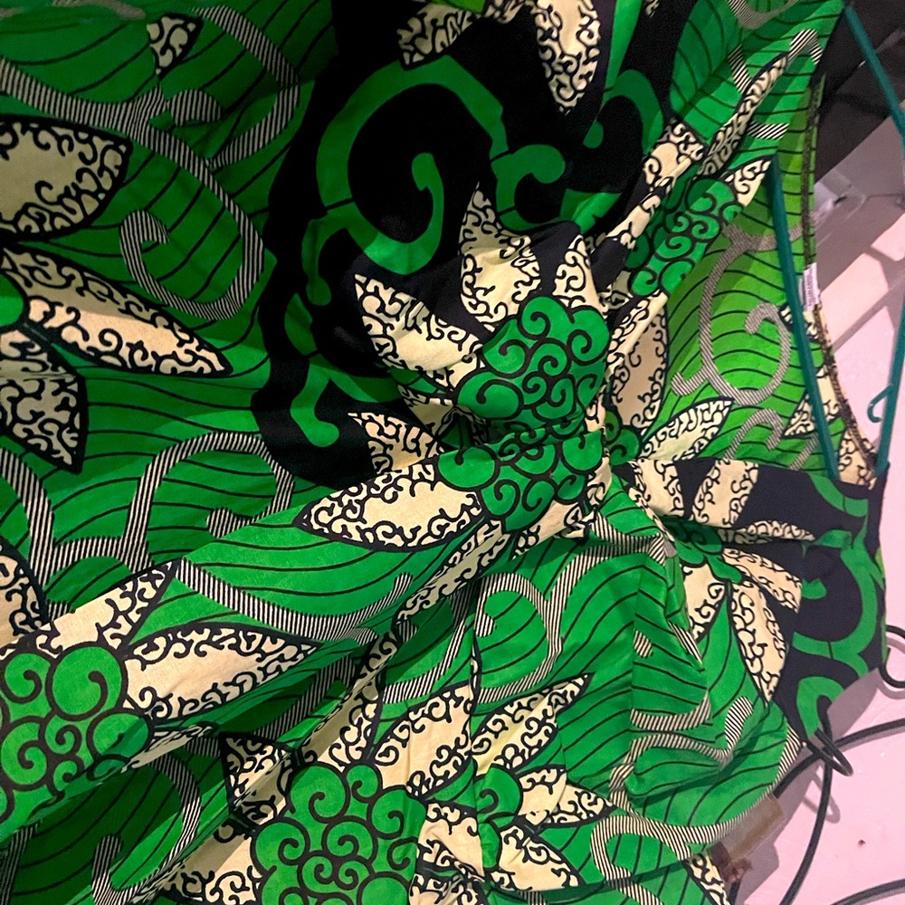 African mid calf green fall maxi style dress!